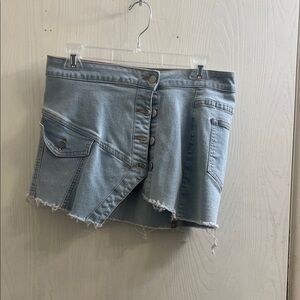 SHEIN Light Blue Denim Mini Skirt